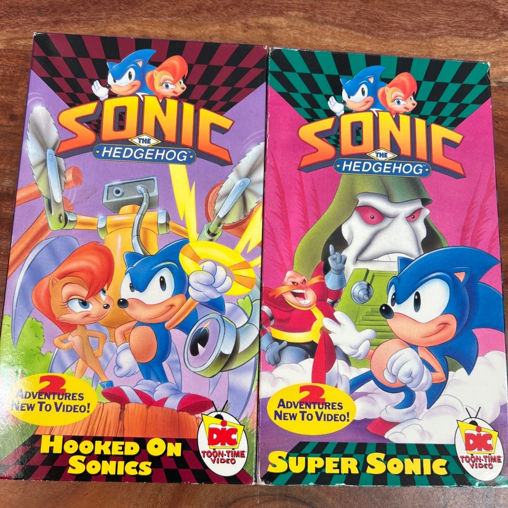 Sonic the Hedgehog VHS Lot Hooked On Sonics Super Sonic DiC Toon-Time Video 1994